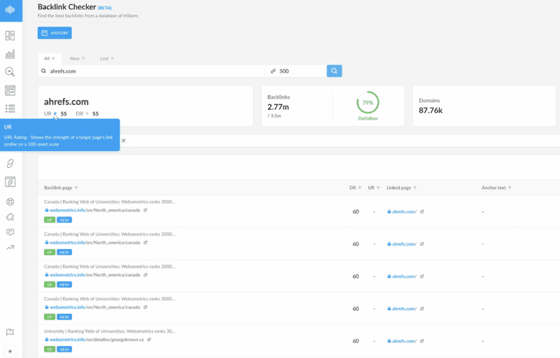 ranktracker backlink checker