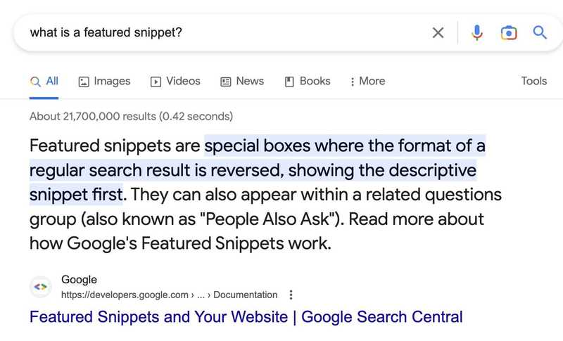 featured snippet featured snippet