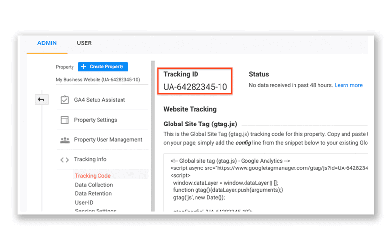 Missing Google Analytics code Missing Google Analytics code