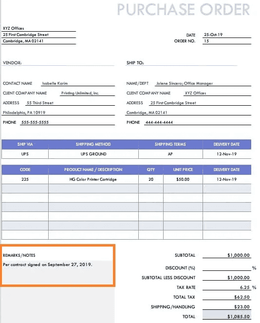 purchase order example 4 purchase order example 4