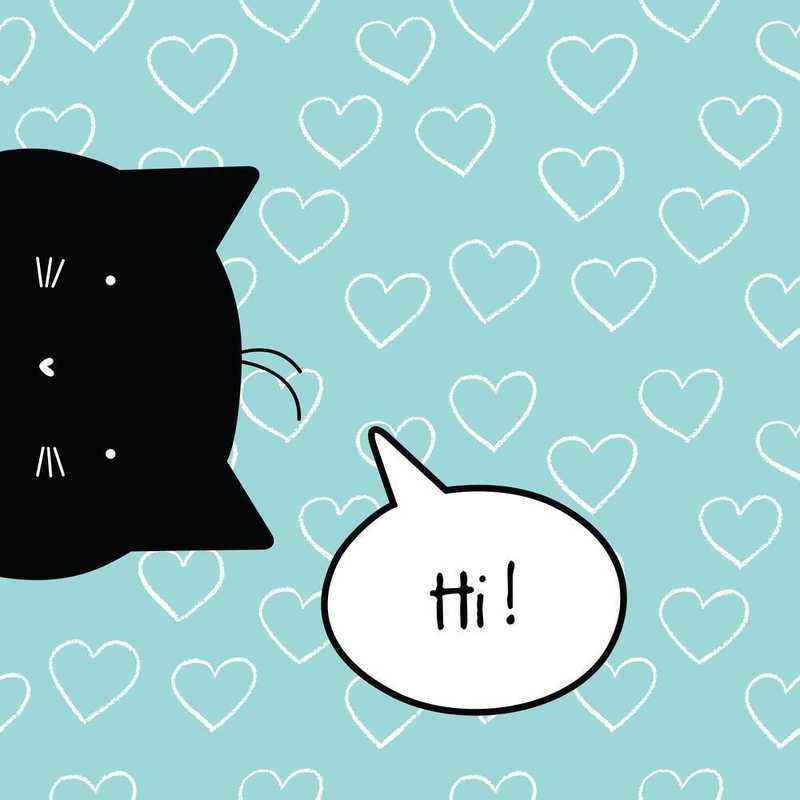 A funny greeting card with a cat A funny greeting card with a cat