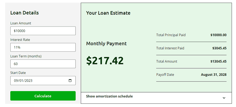 Personal Loan Calculator Personal Loan Calculator