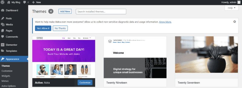 wordpress apperance wordpress apperance