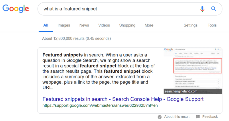 Featured snippets