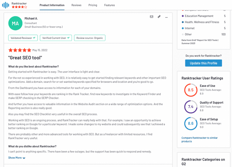 ranktracker review