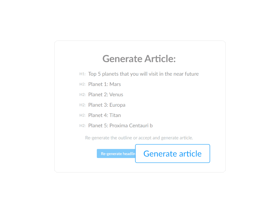 Clique em gerar e o AI Article Writer gerará seu artigo em segundos 😏.