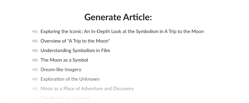 Scegliere un argomento, quindi generare uno schema dell'articolo 🧙‍♂️